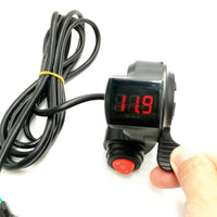 Electric Bike Thumb Throttle 12-100v LED Display Voltmeter & 3-Speed Switch