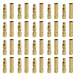 20 Pairs 4mm Gold Bullet Connectors Banana Plugs 20 Male + 20 Female RC 20x