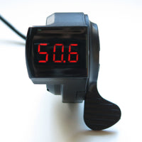 Electric Bike Scooter Thumb Throttle with 12-100v LED Display Voltmeter